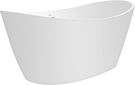 Empava Bathtub, 67 " Free standing Tub, Luxury Acrylic Soaking Tub | with Brushed Nickel Overflow & Drain, Contemporary Design Bathtub for Bathroom, Glossy White, cUPC Certified