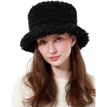 LA CARRIE Women Winter Faux Fur Bucket Hat Plush Fuzzy Furry Warm Fisherman Cap