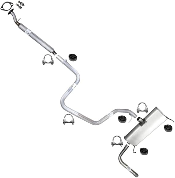Exhaust Resonator Intermediate Pipe Muffler and Tail Pipe Kit Compatible for 2006-2007 Pontiac G6 2.4L | Northeastern Exhaust | Includes Gasket, Clamps, Hanger and Bolt Kit | Direct-Fit Replacement