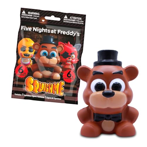 Five Nights at Freddy's SquishMe - FNAF Action Figures Set - Fazbear Figures (Freddy, Chica, Bonnie, Golden Freddy, Foxy, and the puppet), FNAF Merch & Accessories