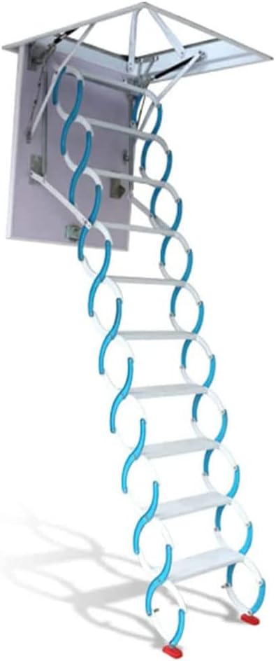 Attic Ladder Folding Loft Ladder Invisible Attic Stairs Step Ladder for Home Refit Telescoping Ladder Pulldown Attic Stairs