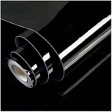 tiltil Shiny Peel and Stick Wallpaper Black Contact Paper 15.8" 197"