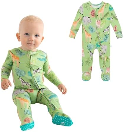 Posh Peanut Baby Boy Footie Pajamas - Soft Viscose Made from Bamboo 2 Way Zipper Sleepers & Onesies