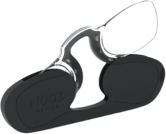 NOOZ Armless Reading Glasses - Rectangular - Keychain Case - Featherlight - Unisex