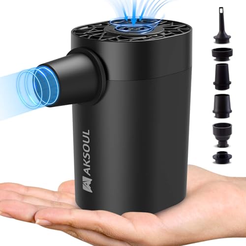 AKSOUL Portable Air Pump for Inflatables: Electric Pumps for Air Mattress Air Bed Pool Floats Raft Basic & Tiny & Upgraded