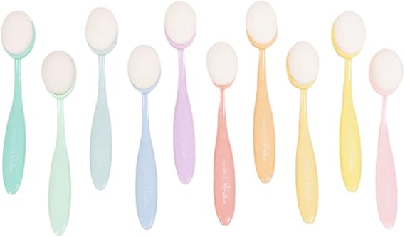 Craftelier - Set of 10 Ink Blending Brushes to Create Gradients and Using with Stencils | Soft Bristles and Comfortable, Easy to Use Handle | Dimensions Approx. 15,5 x 2,5 cm - 10 Pastel Colours