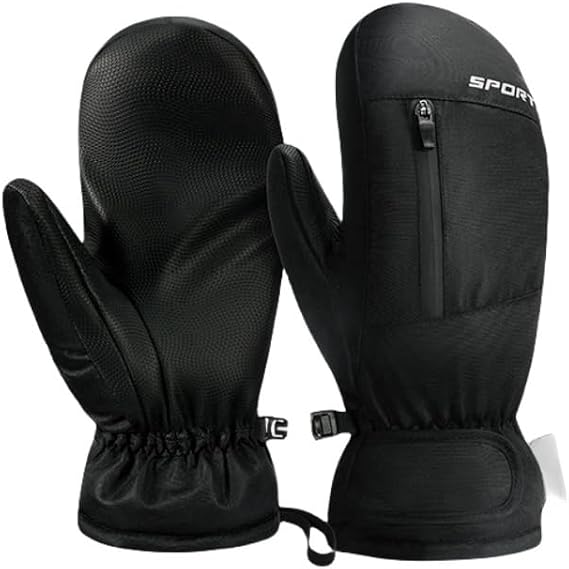 Waterproof Ski Mittens Ski Glove for Women Men Youth Winter Cold Weather Snow Gloves with Hands Warmer Zipper Pocket