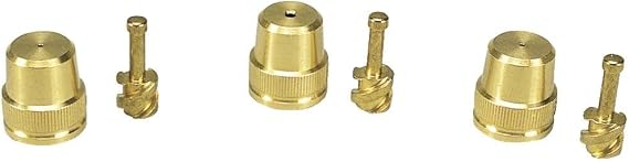 GLORIA Hohlkegeldüsen 2 x Ø 1 mm 1 x Ø 2 mm Messing-Ersatzdüsen-Set Set aus Messing-Ersatzdüsen mit Zerstäubereinsatz für Hochleistungs- und Rückensprüher Verschiedene Sprühwinkel