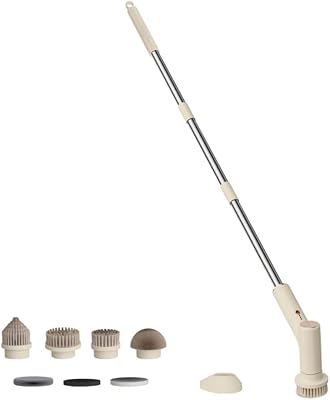Electric Spin Scrubber, IPX5 Waterproof Power Shower Scrubber with Long Handle, 2 Speeds Cordless Cleaning Brush for Bathroom Bathtub,Telescopic Version