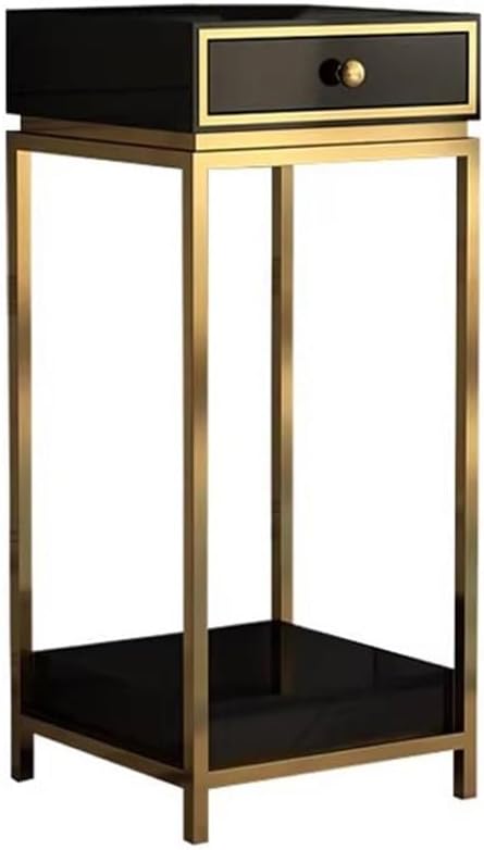 Bonsai Base Modern Stainless Steel Light Luxury Flower Stand, Household Living Room with Drawer Bonsai Base Display Stand(Medium)