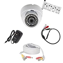 Evertech HD 1080P Hybrid AHD/TVI/CVI/Analog Indoor/Outdoor Dome Security Camera with 50 feet premade Cable, CCTV Microphone and 12V DC Power Adapter