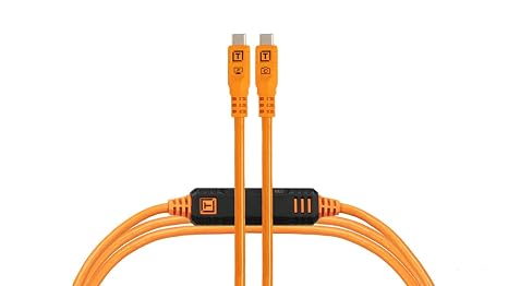 Tether Tools TetherPro Optima 10G USB-C Exclusive Data Transfer, 3 (1m) Straight to Straight Cable - Orange