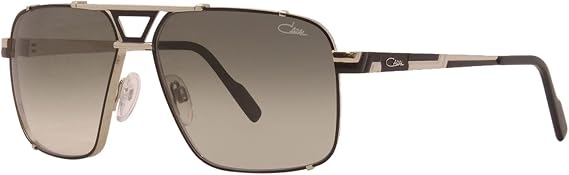 Cazal 9099 002 Sunglasses Men's Black-Silver/Green Gradient Lenses Pilot 59mm