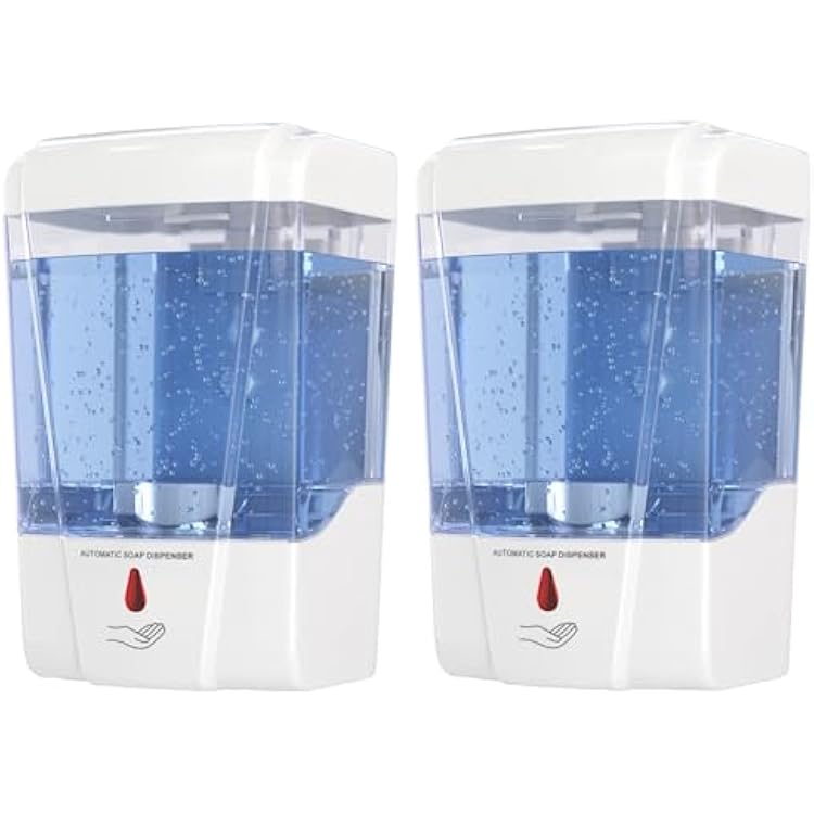 Automatic Wall Mounted Soap Dispenser for Bathroom 2-Pack White, Commercial Hand Soap Dispenser Wall Mount, Touchless Hand Sanitizer Dispenser, Dispensador de Jabon de Bano Automatico by EnBath