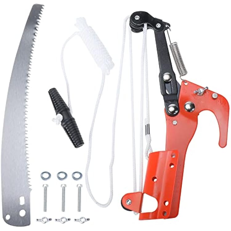 Tree Pruner Shears Head Garden Tree Pruning Saw and Pruner Head Tree Pruner Saw Blade Fruit Tree Pruner Picker Pole Saw Without Pole