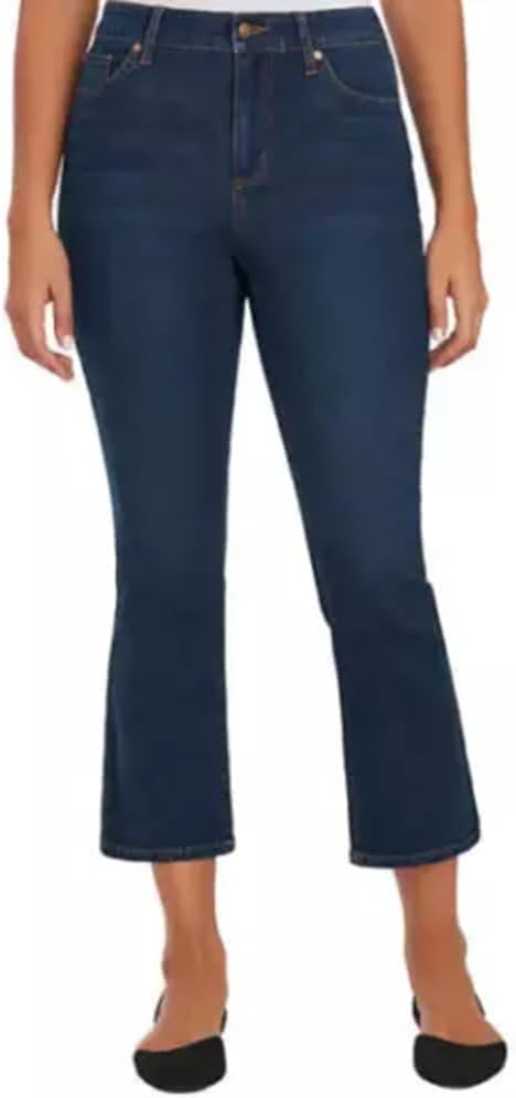 Chaps Ladies Mid Rise Crop Kick Jeans (US, Numeric, 4, Regular, Regular, Verona)
