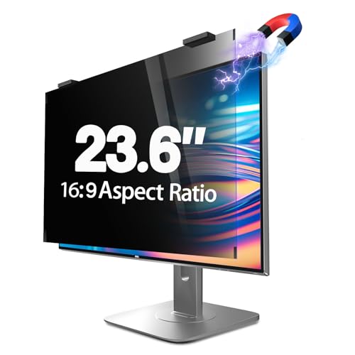 Magnetic Computer Privacy Screen 23.6 inch, Hanging Privacy Screen for Computer Monitor for 16:9 Frameless Monitor, Acrylic Eye Protection Anti Glare Blue Light Computer Screen Privacy Filter