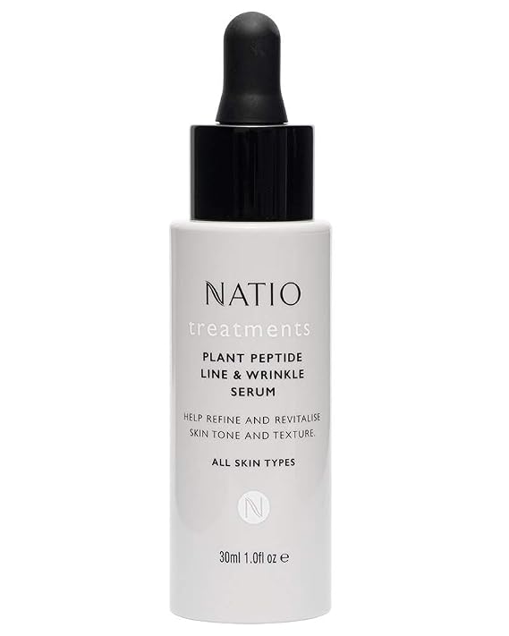 Natio Plant Peptide Line and Wrinkle Serum, 1 oz - Anti Aging Serum - Rejuvenating Face Serum - Daily Serum for Face to Revitalize Skin Texture