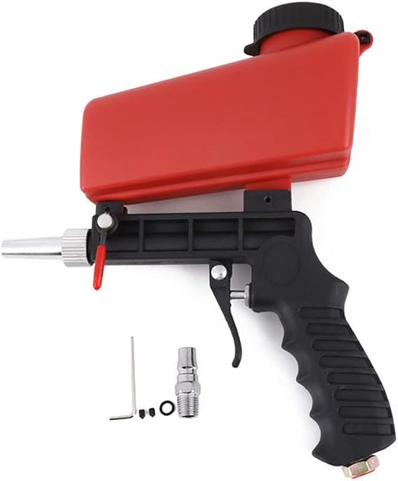 1/4 Air Sandblasting Gun Portable Handheld Sandblaster 90psi Sandblasting Gun Pneumatic Sandblaster Spray Gun Blasting Machine