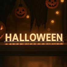 HALLOWEEN LED Letter Light Set with Touch Control, Dimmable, Warm White 3000K H 3.7"