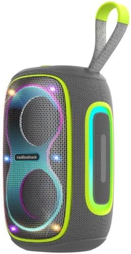 RadioShack Bluetooth Speaker 30W FM TWS AUX USB IPX5 RGB Gray Green