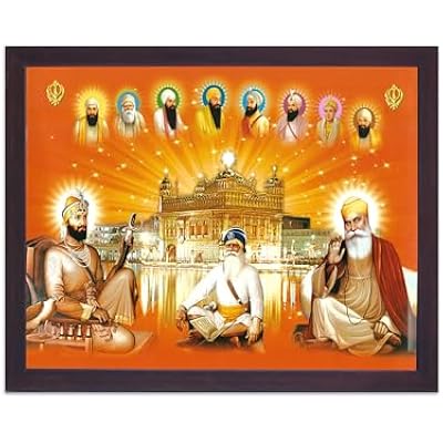 Lord Sikh Guru poster print with frame for Home Decor and Gifting Purpose 229-165