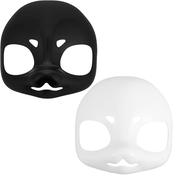 2pcs Fursuit Head Furry Mask: Blank White Fursuit Head Base - Unpainted Animal Skull Cosplay Mask DIY Furry Costume Accessory