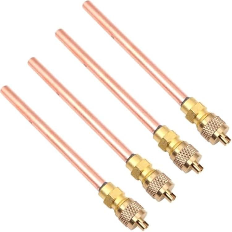 4-Piece Check Valve Set for HVAC and Refrigeration, 14 SAE One-Way Refrigerant Charging Valve with Brass Body and Thickened Seal, AC Repair Essential Accessories for R134a R410a R22