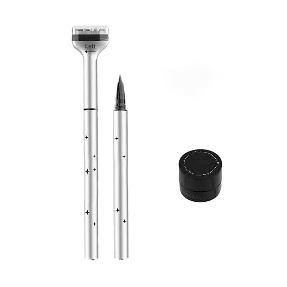 Lower Lash Stamp,2 in 1 Waterproof Sweatproof Eyeliner and Lower Eyelash Stamp, bottom lash stamp,Lower Lash Stamp with Ink, Quick Makeup Application Tools for Beginners (Black)