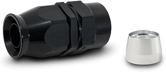 Vibrant Performance Fitting, Hose End, Straight, 10 AN PTFE Hose to 10 AN Female, Aluminum, Black Anodized, Each