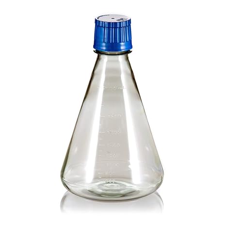 FPC2000S Erlenmeyer Flask with Flat Base, 2000ml, 165" Length x 265" Height (Pack of 6)