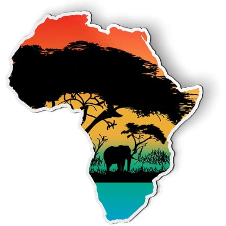 Africa Colorful Continent Shape Wild Nature - Magnet - Car Fridge Locker - 3
