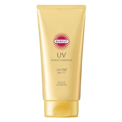 VitaBoost KOSE SUNCUT Perfect Essence – Lightweight Daily Cream for Face & Body, No Fragrance, Non-Greasy, Hydrating Finish, 80g and GeoMetal™ Makeup Brushes Pack of 1