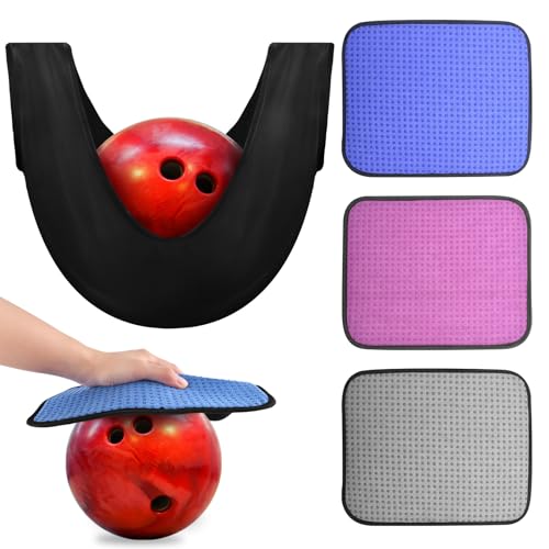 BROTOU 3 Pack 10x 8 Bowling Shammy Pad with EZ Grip Dots, Bowlings Seesaw Bag, Non-Slip Bowling Polishers Bag