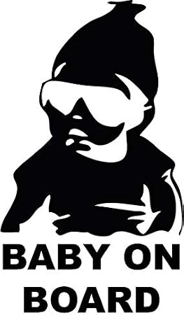 Black 5'' Funny Car Window Laptop Vinyl Decal Baby on Board Hangover Sign Sticker