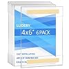 Acrylic Sign Holder 4x6 , Sign Holder Wall mount Door Sign Memo Holder ,Clear Wall Frame with Double Sided Tape Adhesive For Office, Home, Store, Restaurant, No Drilling - Vertical (6 Pack)