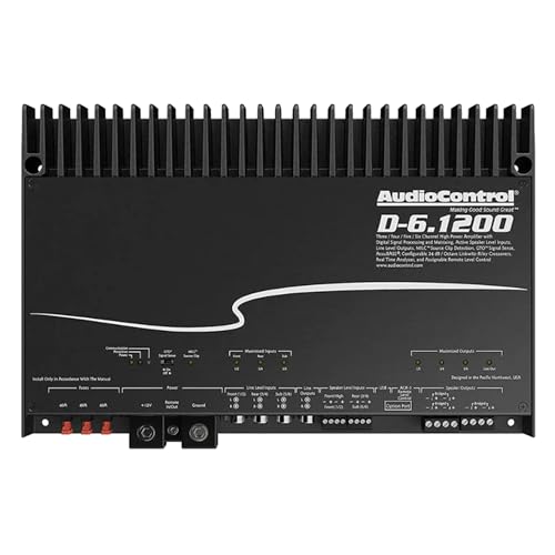 AudioControl D-6.1200 Matrix DSP 3456-Channel Car Audio Amplifier with AccuBASS, 1200W, Class D Premium High-Fidelity Multichannel Amp, 30-Band Equalizer, Works with OEM & Aftermarket Sound Systems