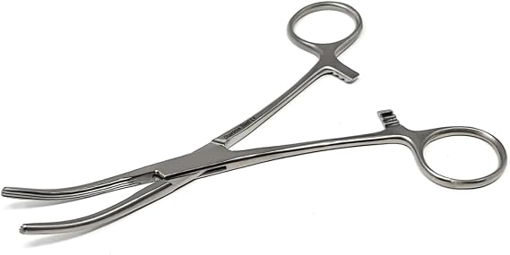 Rochester Carmalt Hemostatic Forceps with Cross Serrated Jaws and Longitudinal Grooves Made of Stainless Steel Self Locking Artery Hemostats - 6.25" (Silver - CRV)