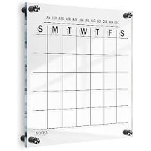 Oversize Premium Acrylic Calendar for Wall | Ultra-Thick Clear Dry & Erase Board | Large 28x20 | Home Office Monthly Glass Family Planner Guard Mate Plexiglass Whiteboard GUARDMATE Small 12 X 12