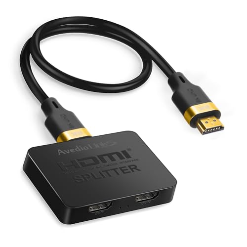 avedio links 4K@120Hz HDMI Splitter 1 in 2 Out with 4ft 8K Hdmi Cable Cant Extend Display, Mirror Only, 8K HDMI 2.1 Splitter for TV, Monitor,Support HDCP2.3, VRR, ALLM, Dol-by Vision,Atmos, 48Gbps