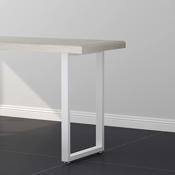 Heavy Duty White Metal Table Legs - 28 Inch Square Tube Dinning Table Legs (4 Only Legs)