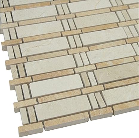 Beige Mosaic Marble Floor Tile for Bathroom and Kitchen Walls Kitchen Backsplashes