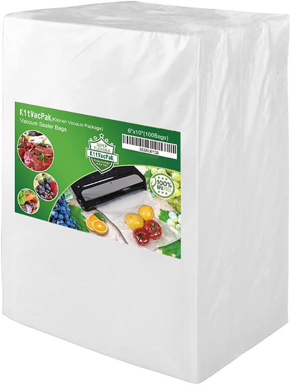 100ct Pint 6"x10" Vacuum Sealer Bags for Food Storage