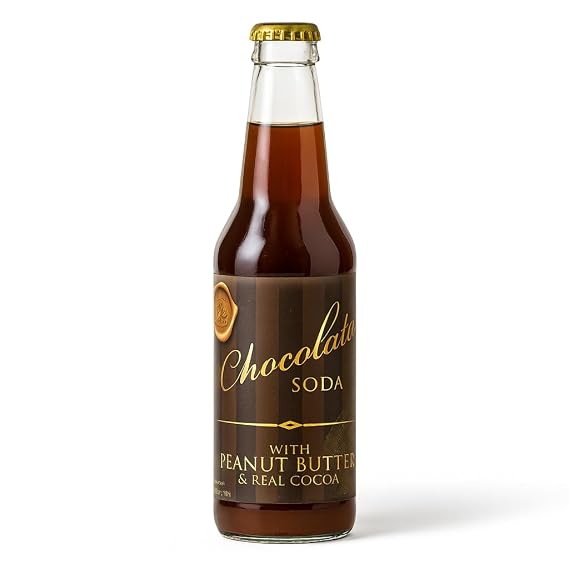 Rocket Fizz Chocolate Peanut Butter Soda Flavor | Cane Sugar | Craft Soda Pop Drinks | 12 oz in Glass Bottle (Single Bottle)