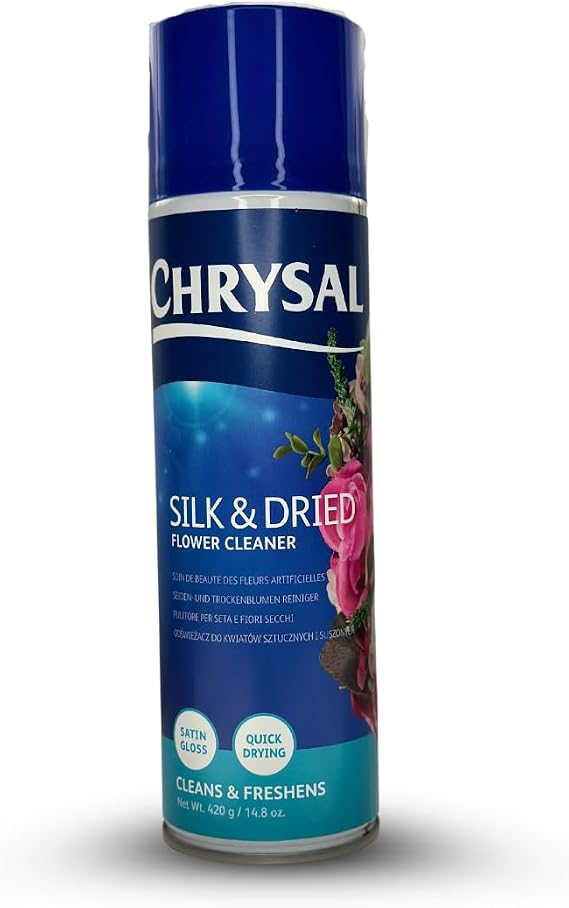 Chrysal Silk & Dried Flowers Cleaner Spray (14.8 oz) - Floral Supplies For Artificial Plants - Flower Arrangements Supplies - Ideal Florist Supplies Artificial Plant accessories - Silk Plants Cleane