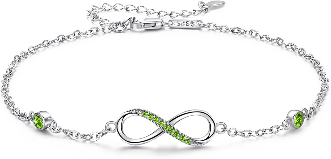 MEDWISE Womens Infinity Anklet Bracelet 925 Sterling Silver Endless Love Symbol Ankle Bracelet Adjustable Plus Size Large Bracelet Gifts for her Mothers Day Gifts