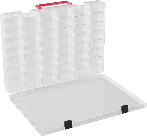 Tackle Box Organizer, Tool Box Organizer, Clear, 48 Compartments, Dividers