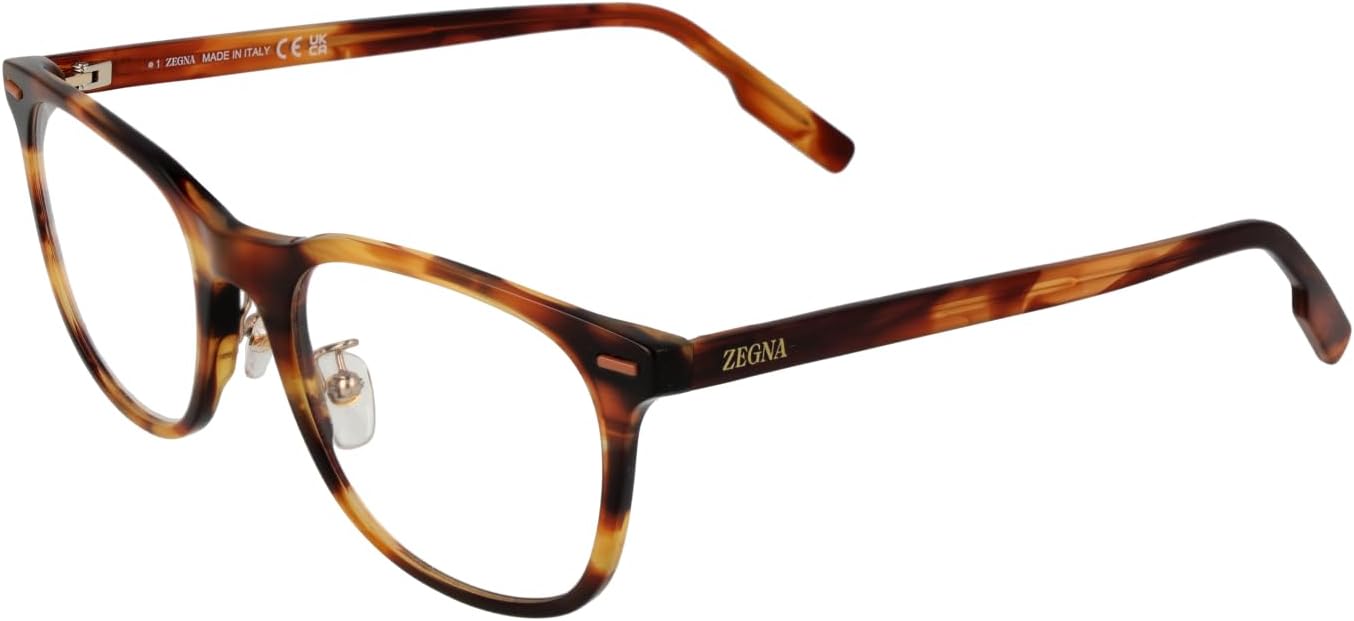 Ermenegildo Zegna Eyeglasses EZ 5248 -H 056 Shiny Striped Cognac Havana, Vicuna