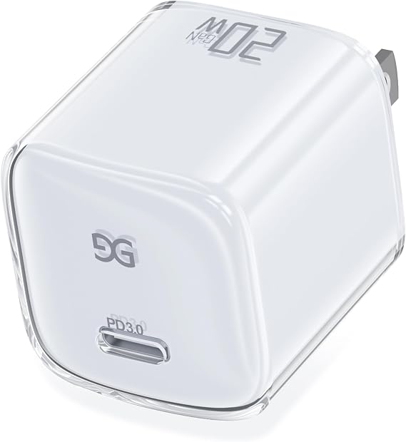 A20 20W GaN USB-C Compact Charger Block, USB-C Wall Charger for iPhone 16/15/14/13 Series, Galaxy S24/S23, Pixel 8/8 Pro, Fast Charging, Perfect for Home, Travel, and Office Use, White