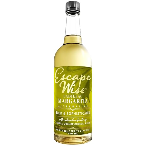 ESCAPE WISE Cadillac Margarita Alternative | Non-Alcoholic Cocktail | The Worlds Leading Developer of Non-Alcoholic Spirits, Liqueurs & Mocktails | 25.4 FL OZ (750 ML)